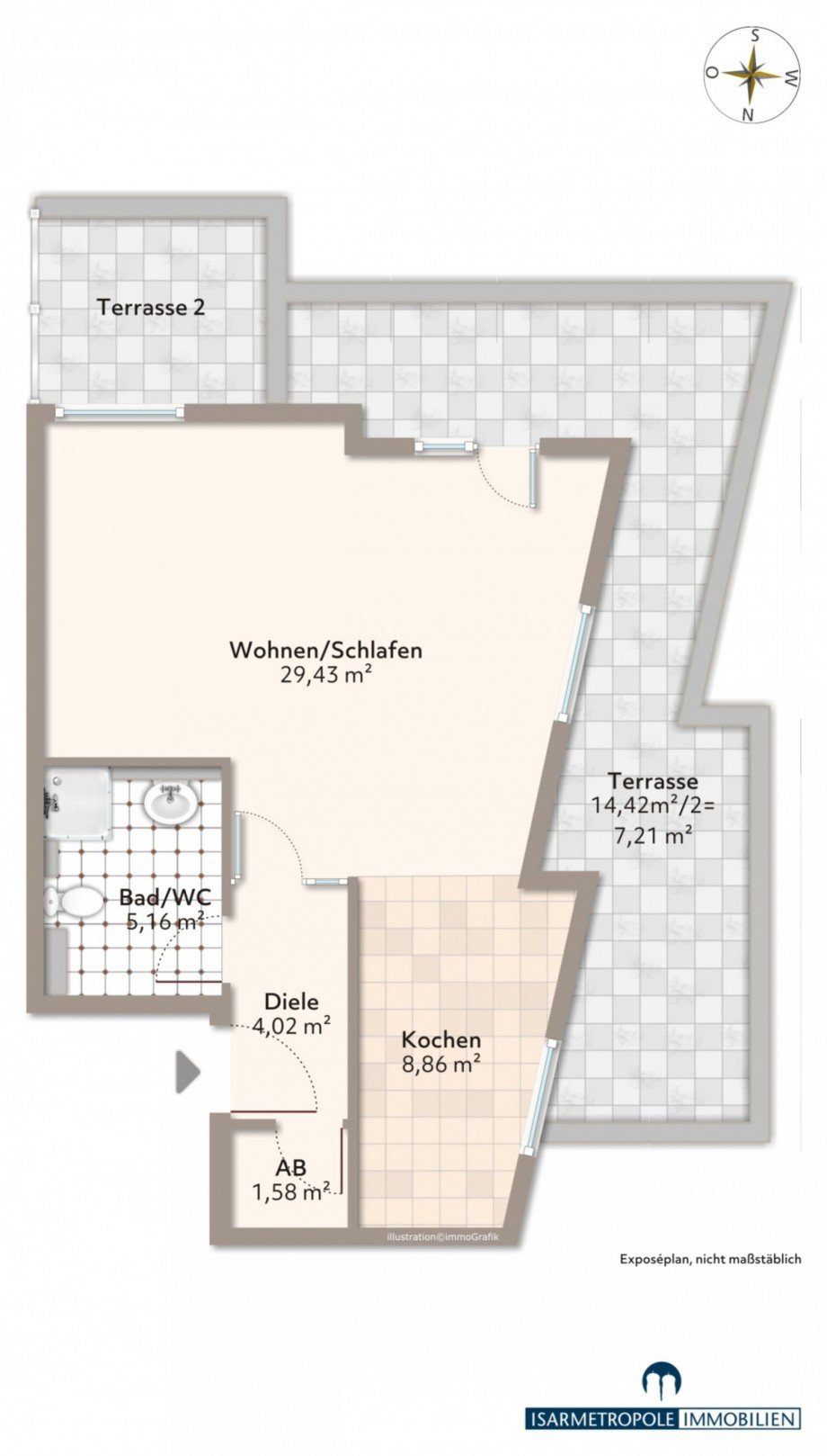Grundriss DT-Wohnung Dachgeschosswohnung Leipzig