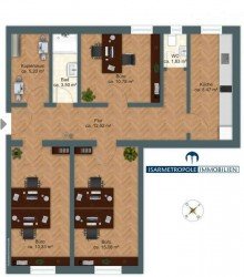 Grundriss Maxvorstadt! 4 Zi. B�ro im repr�sentativen Altbau, frisch renoviert!