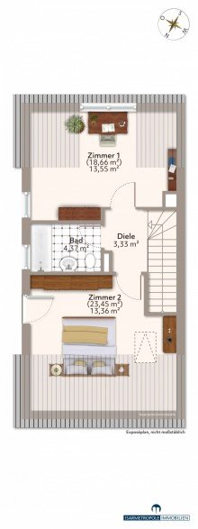 Grundriss DG Charmante 4-Zimmer-Maisonettewohnung mit attraktivem Grundriss, ideal f�r junge Familien.