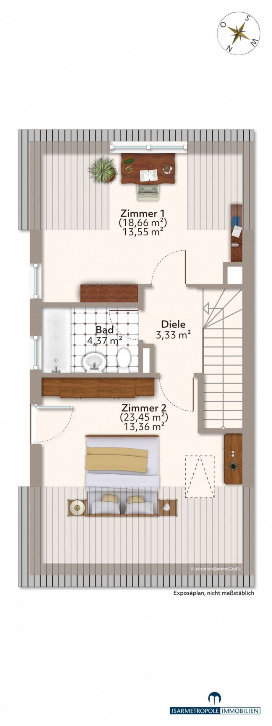 Grundriss DG Maisonettewohnung Puchheim